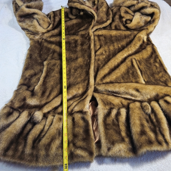 Pamela McCoy Brown Faux Fur Coat Size XL - Picture 11 of 11